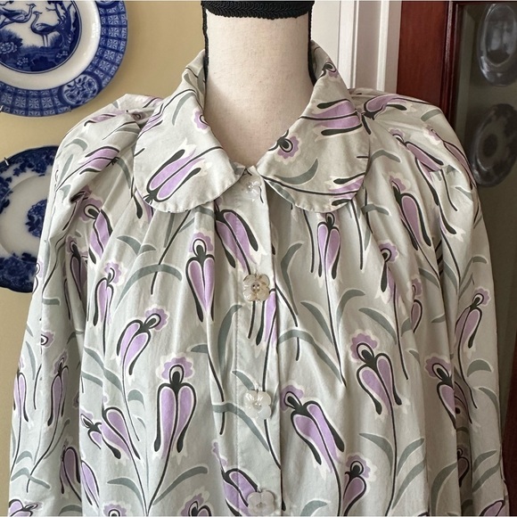 Buru | Floral Long Sleeve Retro Housecoat/Dress, Size XL - Picture 4 of 13